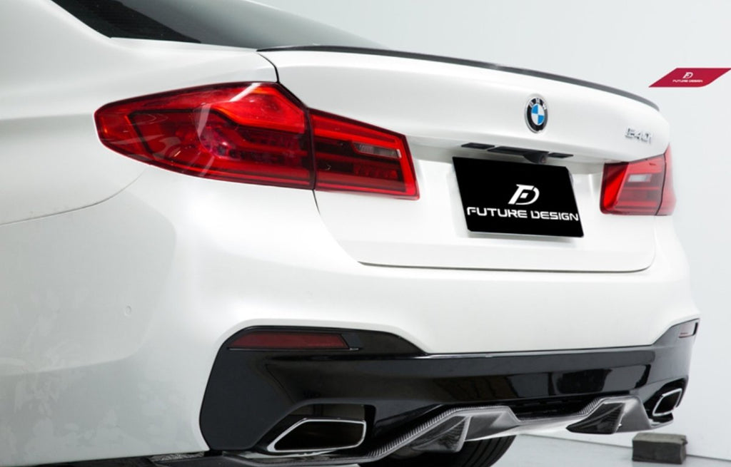 Future Design Carbon Carbon Fiber Rear Diffuser M Performance Style For BMW 5 Series G30 530i 540i 2017-ON - Performance SpeedShop