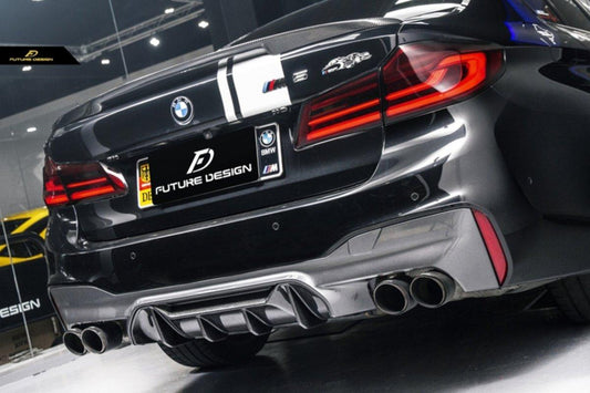 Future Design Carbon Carbon Fiber Rear Diffuser M5 Performance Style For BMW 5 Series G30 530i 540i 2017-ON - Performance SpeedShop