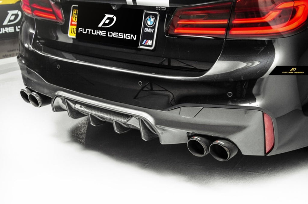 Future Design Carbon Carbon Fiber Rear Diffuser M5 Performance Style For BMW 5 Series G30 530i 540i 2017-ON - Performance SpeedShop