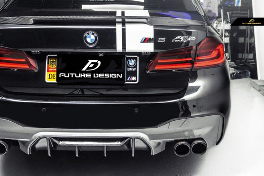 Future Design Carbon Carbon Fiber Rear Diffuser M5 Performance Style For BMW 5 Series G30 530i 540i 2017-ON - Performance SpeedShop