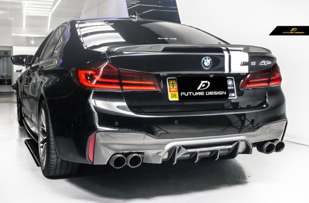 Future Design Carbon Carbon Fiber Rear Diffuser M5 Performance Style For BMW 5 Series G30 530i 540i 2017-ON - Performance SpeedShop