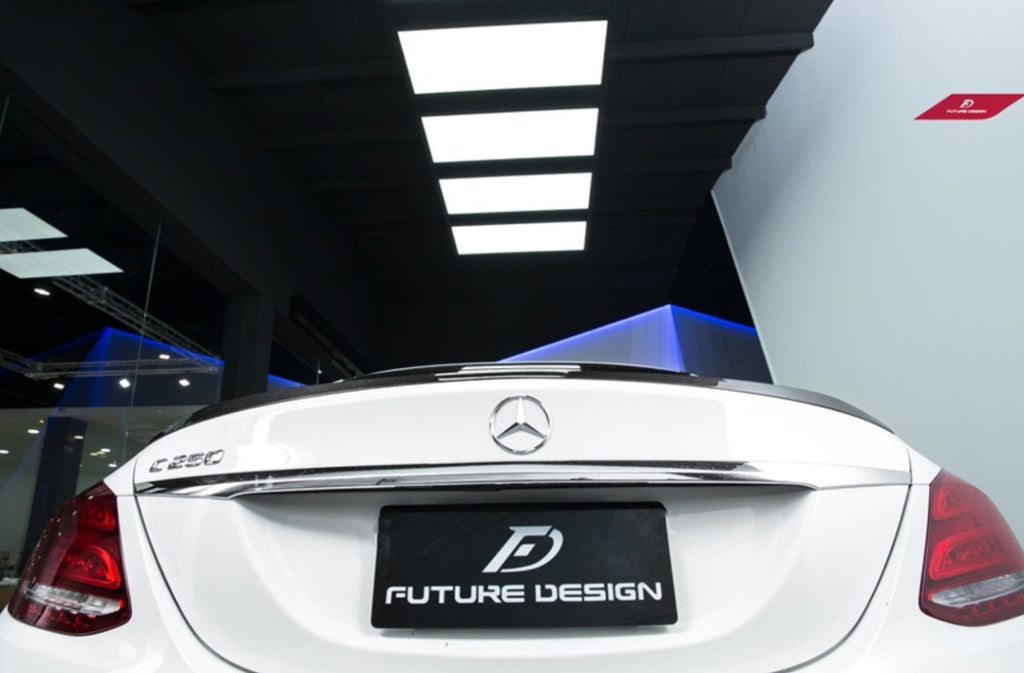 Future Design Carbon Carbon Fiber Rear Spoiler C63 Style for Mercedes Benz 2015-ON W205 C300 C43 C63 Sedan 4 Door - Performance SpeedShop