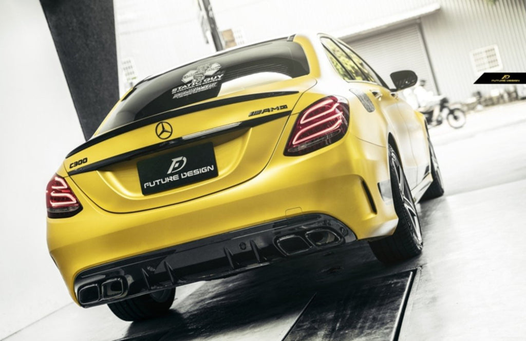 Future Design Carbon ED1 PP Rear Diffuser For Mercedes Benz W205 AMG Sedan 2015-ON - Performance SpeedShop