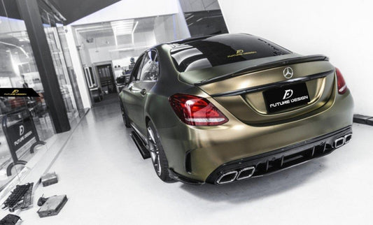 Future Design Carbon ED1 PP Rear Diffuser For Mercedes Benz W205 AMG Sedan 2015-ON - Performance SpeedShop