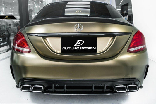 Future Design Carbon ED1 PP Rear Diffuser For Mercedes Benz W205 AMG Sedan 2015-ON - Performance SpeedShop