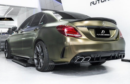 Future Design Carbon ED1 PP Rear Diffuser For Mercedes Benz W205 AMG Sedan 2015-ON - Performance SpeedShop