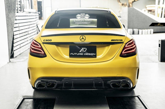 Future Design Carbon ED1 PP Rear Diffuser For Mercedes Benz W205 AMG Sedan 2015-ON - Performance SpeedShop