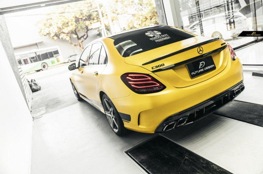 Future Design Carbon ED1 PP Rear Diffuser For Mercedes Benz W205 AMG Sedan 2015-ON - Performance SpeedShop