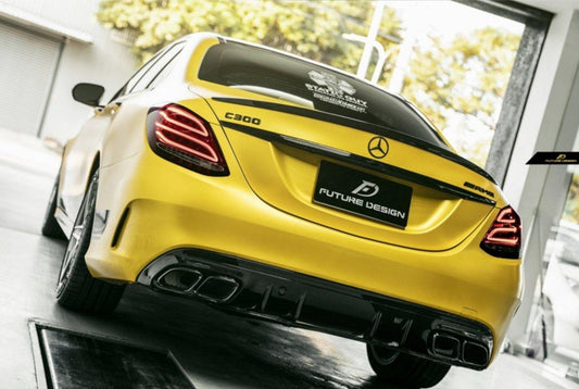 Future Design Carbon ED1 PP Rear Diffuser For Mercedes Benz W205 AMG Sedan 2015-ON - Performance SpeedShop