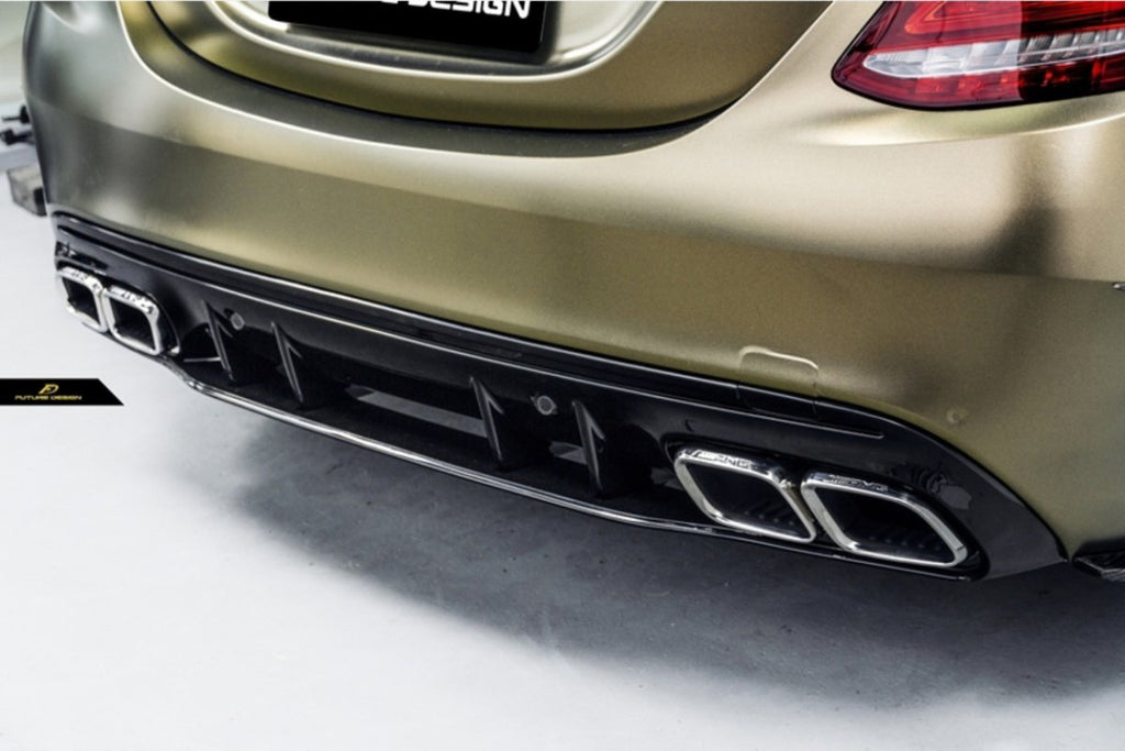 Future Design Carbon ED1 PP Rear Diffuser For Mercedes Benz W205 AMG Sedan 2015-ON - Performance SpeedShop