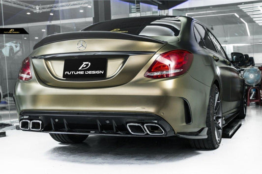 Future Design Carbon ED1 PP Rear Diffuser For Mercedes Benz W205 AMG Sedan 2015-ON - Performance SpeedShop