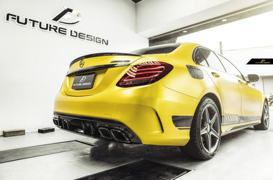 Future Design Carbon ED1 PP Rear Diffuser For Mercedes Benz W205 AMG Sedan 2015-ON - Performance SpeedShop