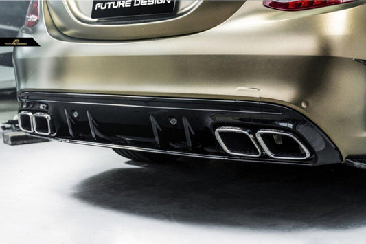 Future Design Carbon ED1 PP Rear Diffuser For Mercedes Benz W205 AMG Sedan 2015-ON - Performance SpeedShop