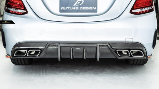 Future Design Carbon FD GT2 Carbon Fiber Rear Diffuser for W205 C300 C43 C63 AMG Package 2015-ON - Performance SpeedShop