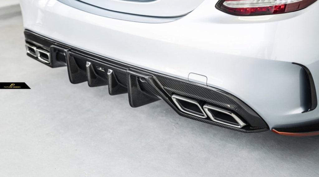 Future Design Carbon FD GT2 Carbon Fiber Rear Diffuser for W205 C300 C43 C63 AMG Package 2015-ON - Performance SpeedShop