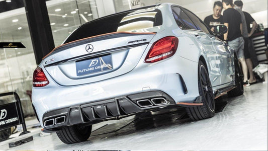 Future Design Carbon FD GT2 Carbon Fiber Rear Diffuser for W205 C300 C43 C63 AMG Package 2015-ON - Performance SpeedShop