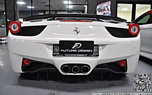 Future Design Carbon Ferrari 458 Carbon Fiber Rear Spoiler Wing - Performance SpeedShop