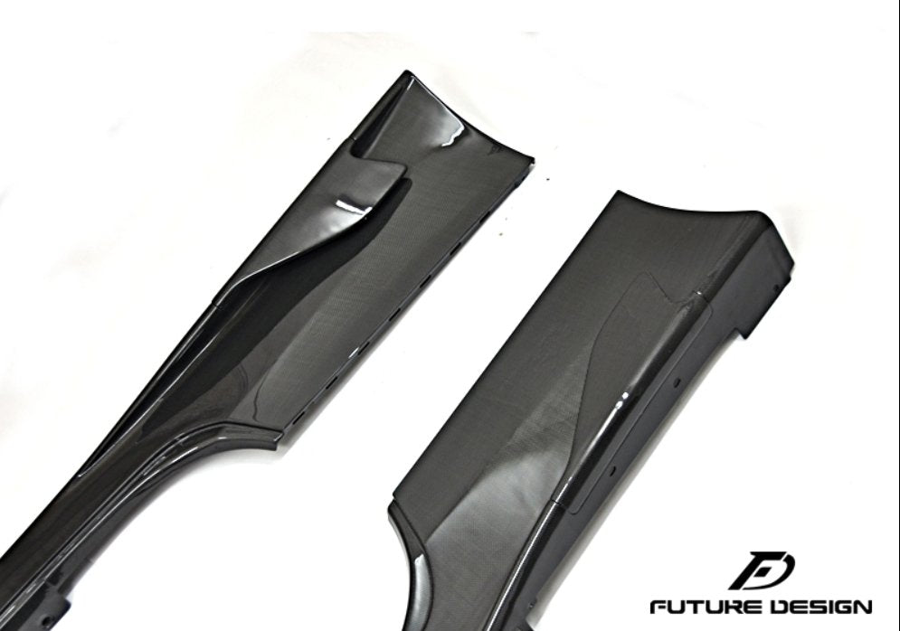 Future Design Carbon Ferrari 458 Carbon Fiber Side Skirts - Performance SpeedShop