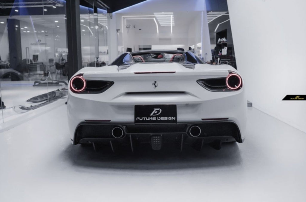 Future Design Carbon Ferrari 488 Carbon Fiber Tail Light Vents - Performance SpeedShop
