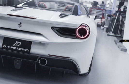 Future Design Carbon Ferrari 488 Carbon Fiber Tail Light Vents - Performance SpeedShop