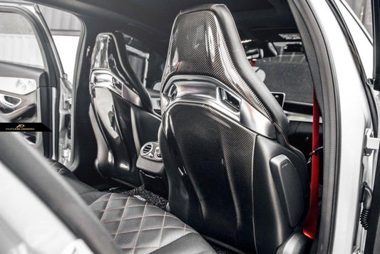 Future Design Carbon Fiber Bucket Seat-back Cover for W205 C63 C63S C43 / C117 CLA45 AMG - Performance SpeedShop