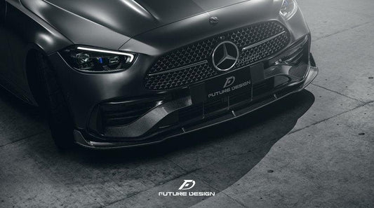 Future Design Carbon Fiber FD FRONT LIP (3 Pcs) for W206 C300 with AMG Package Sedan 2021-ON - Performance SpeedShop