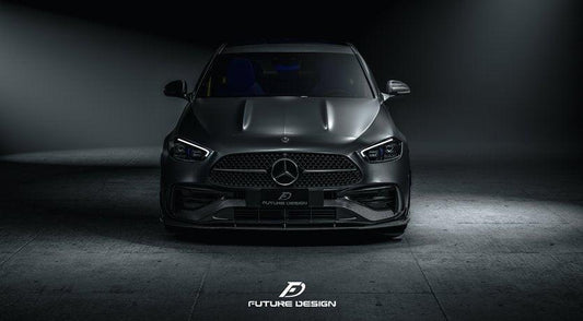 Future Design Carbon Fiber FD FRONT LIP (3 Pcs) for W206 C300 with AMG Package Sedan 2021-ON - Performance SpeedShop