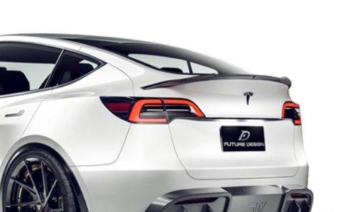 Tesla Model Y Rear Design Future Design Carbon Fiber FD V1 REAR SPOILER for Tesla Model Y ...