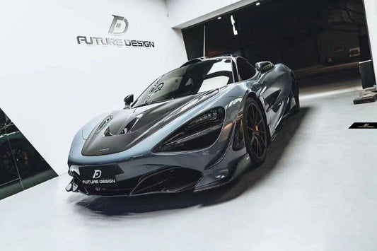 Future Design Carbon Fiber FRONT BUMPER CANARDS for McLaren 720S - Performance SpeedShop