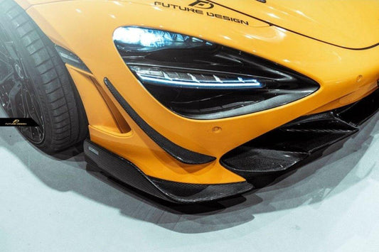 Future Design Carbon Fiber FRONT BUMPER CANARDS for McLaren 720S - Performance SpeedShop