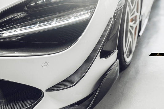 Future Design Carbon Fiber FRONT BUMPER CANARDS for McLaren 720S - Performance SpeedShop