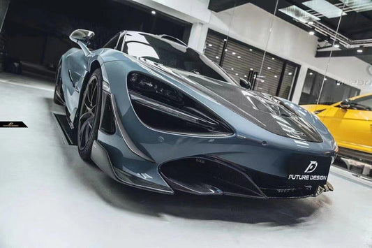 Future Design Carbon Fiber FRONT BUMPER CANARDS for McLaren 720S - Performance SpeedShop