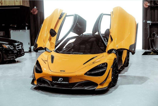 Future Design Carbon Fiber FRONT BUMPER CANARDS for McLaren 720S - Performance SpeedShop