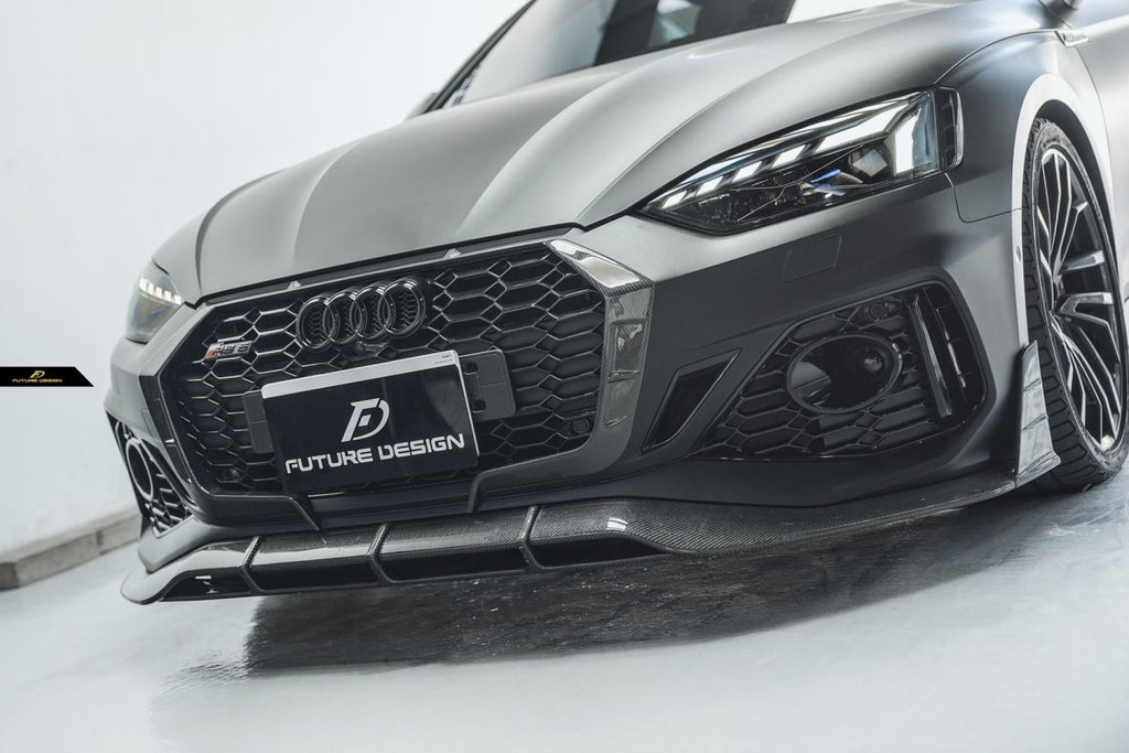 Future Design Carbon Fiber FRONT GRILL SIDE OVERLAY TRIM - "Blaze kit" for Audi RS5 B9.5 2020-2022 - Performance SpeedShop