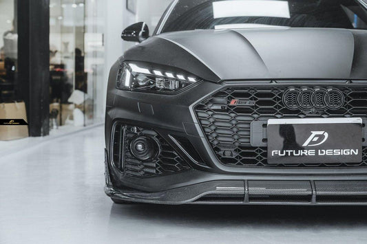 Future Design Carbon Fiber FRONT GRILL SIDE OVERLAY TRIM - "Blaze kit" for Audi RS5 B9.5 2020-2022 - Performance SpeedShop