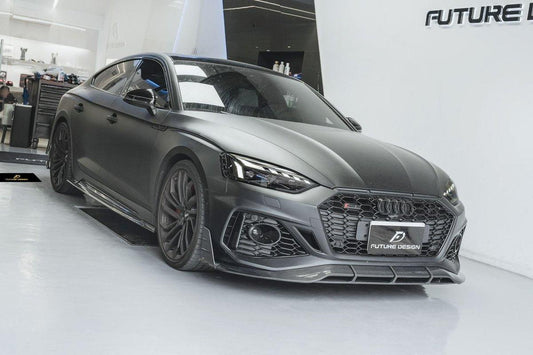 Future Design Carbon Fiber FRONT GRILL SIDE OVERLAY TRIM - "Blaze kit" for Audi RS5 B9.5 2020-2022 - Performance SpeedShop