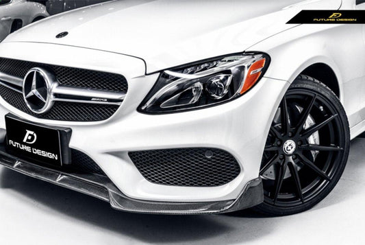 Future Design Carbon Fiber Front Lip B Style for Benz W205 C300 C43 2015-2018 - Performance SpeedShop