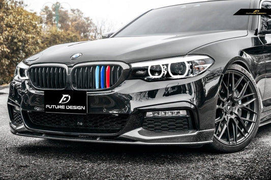 Future Design Carbon Fiber Front Lip M Performance Style For BMW 5 Series G30 530i 540i 2017-2020 Pre-facelift - Performance SpeedShop