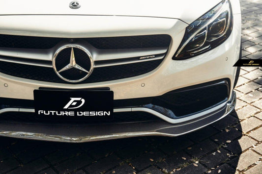 Future Design Carbon Fiber Front Lip PSM Style for W205 C63 AMG Sedan 2015-ON - Performance SpeedShop