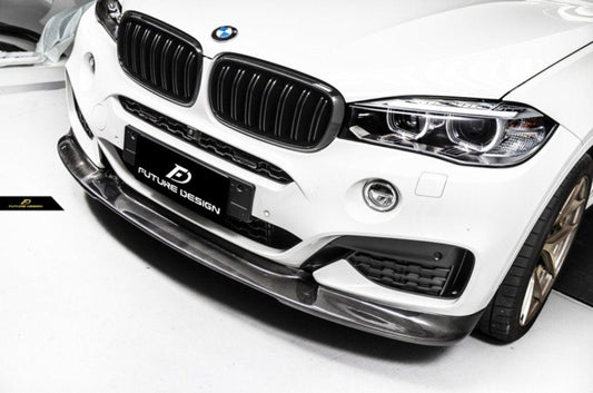 Future Design Carbon Fiber FRONT LIP SPLITTER 3D STYLE for BMW X6 F16 2015-2019 - Performance SpeedShop