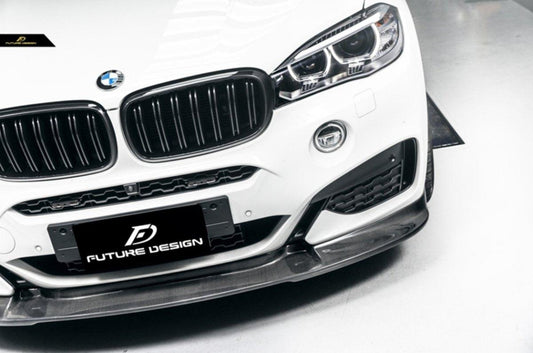 Future Design Carbon Fiber FRONT LIP SPLITTER 3D STYLE for BMW X6 F16 2015-2019 - Performance SpeedShop