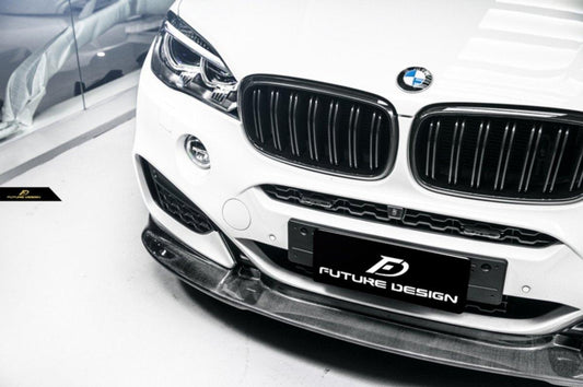 Future Design Carbon Fiber FRONT LIP SPLITTER 3D STYLE for BMW X6 F16 2015-2019 - Performance SpeedShop