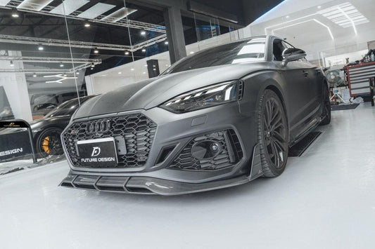 Future Design Carbon Fiber FRONT LIP SPLITTER - "Blaze kit" for Audi RS5 B9.5 2020-2022 - Performance SpeedShop