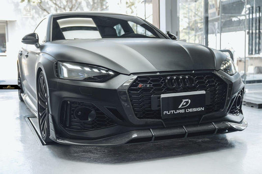 Future Design Carbon Fiber FRONT LIP SPLITTER - "Blaze kit" for Audi RS5 B9.5 2020-2022 - Performance SpeedShop