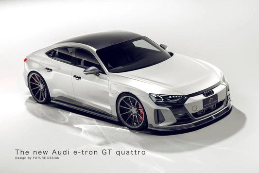 Future Design Carbon Fiber FRONT LIP SPLITTER for Audi e-Tron GT 2021-ON - Performance SpeedShop