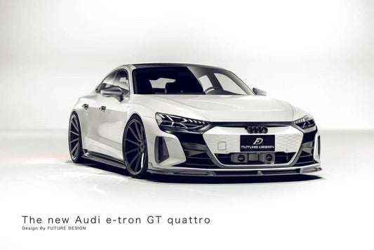 Future Design Carbon Fiber FRONT LIP SPLITTER for Audi e-Tron GT 2021-ON - Performance SpeedShop