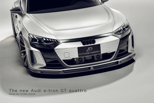 Future Design Carbon Fiber FRONT LIP SPLITTER for Audi e-Tron GT 2021-ON - Performance SpeedShop