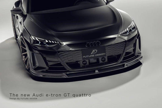 Future Design Carbon Fiber FRONT LIP SPLITTER for Audi e-Tron GT 2021-ON - Performance SpeedShop