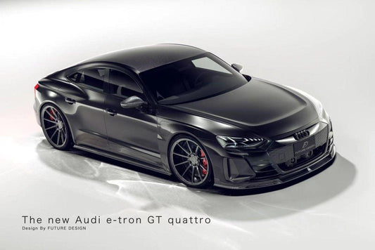 Future Design Carbon Fiber FRONT LIP SPLITTER for Audi e-Tron GT 2021-ON - Performance SpeedShop