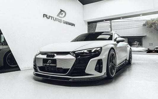 Future Design Carbon Fiber FRONT LIP SPLITTER for Audi e-Tron GT 2021-ON - Performance SpeedShop